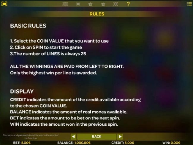 Basic game rules.