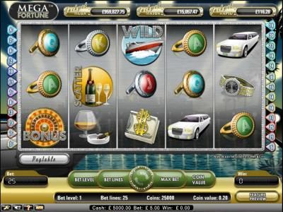 Mega Fortune Slot Game main screen