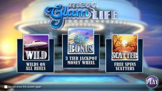 features include Wilds on all reels, Bonus 3 tier jackpot money wheel and free spins scatters