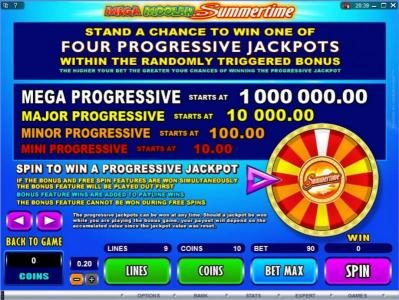 Stand A Chance To Win One Of Four Progressive Jackpots