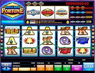 multiple winnin paylines triggers a 440 coin big win