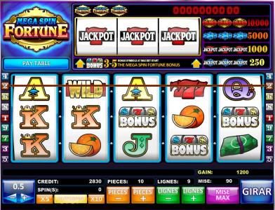 bonus feature triggers a 1200 coin big win payout
