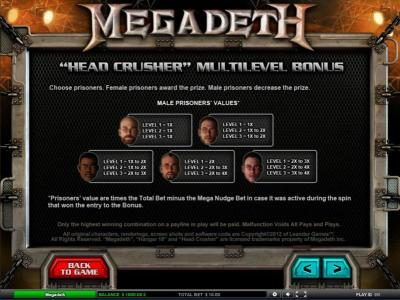 head crusher multilevel bonus rules and pays