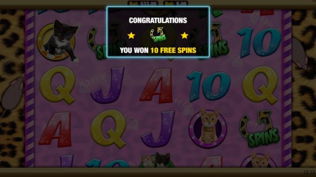 10 Free Spins Awarded