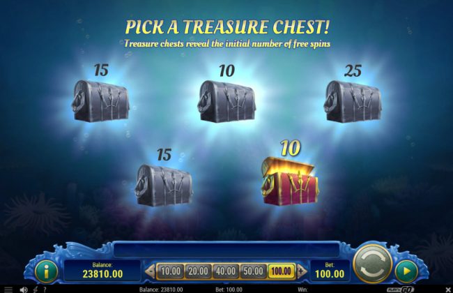 Pick a chest to reveal the number of free games