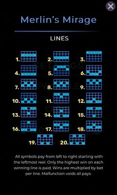 Paylines 1-20