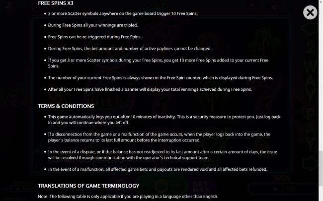 Free Spins Rules