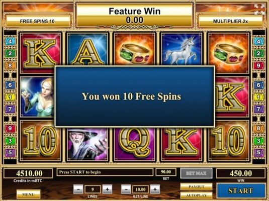 10 Free Spins awarded.