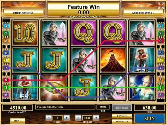 Multiple winning paylines triggers a big win during the Free Spins bonus feature!