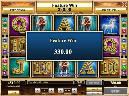 The Free Spins bonus feature pays out a total win of 330.00