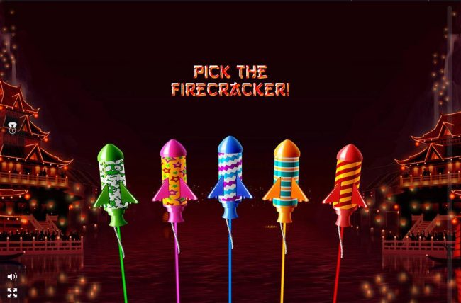 Pick a firecracker to reveal a prize.