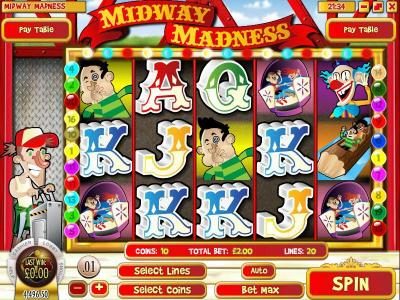 main game board featuring five reels and twenty paylines with an 150x max payout