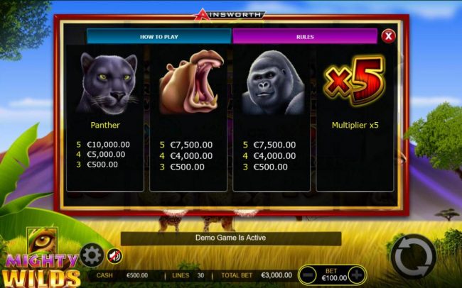 Medium Value Slot Game Symbols Paytable  Free Games Bonus.