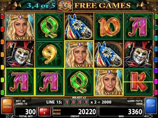 Queen wild symbols land in the right positions on the reels to form multiple winning paylines leading to a 3360 credit jackpot win.