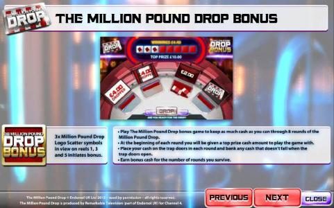 the million pound drop bonus rules