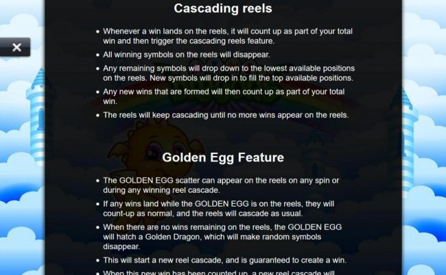 Cascading Reels Rules and Golden Egg Rules