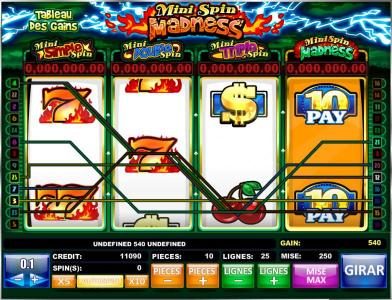 multiple winning paylines triggers a 540 coin jackpot
