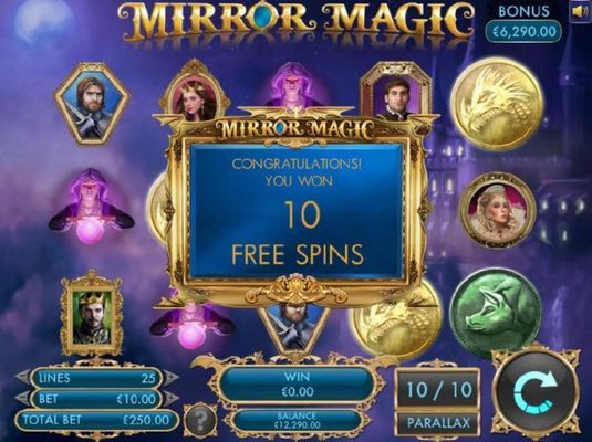 An additional 10 free spins has been re-triggered by three gypsy scatter symbols.
