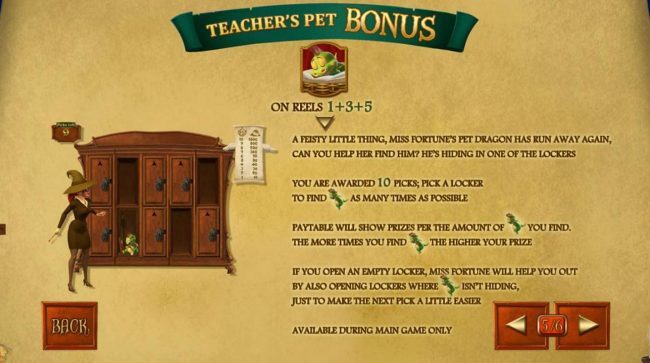 Teachers Pet Bonus Game Rules