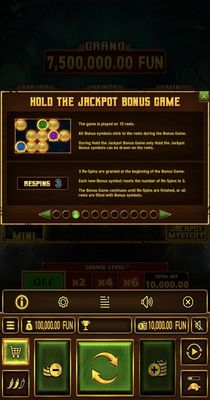 Hold the Jackpot Bonus Game