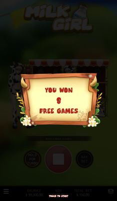 8 Free Spins Awarded