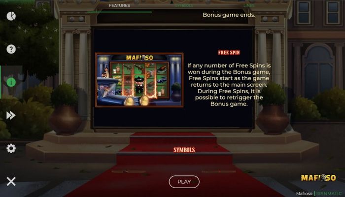 Mafioso :: Free Spin Feature Rules