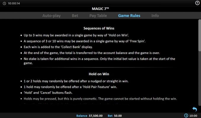 Magic 7 :: Feature Rules