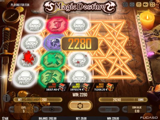 Magic Destiny :: Multiple winning combinations leads to a big win