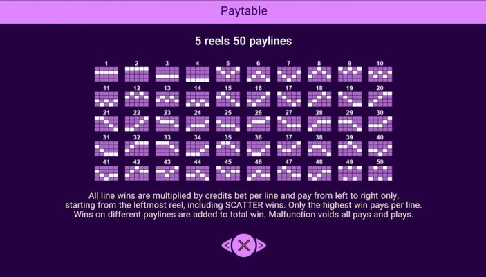Paylines 1-50
