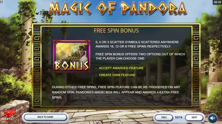 Magic of Pandora :: Free Spins Rules