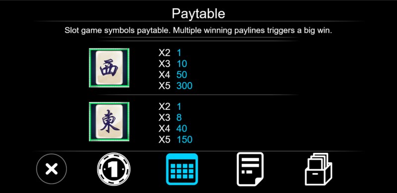 Paytable - Low Value Symbols