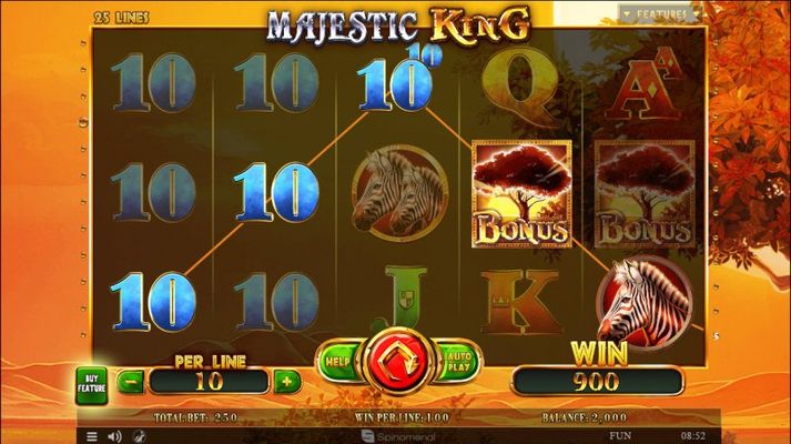 Majestic King :: Multiple winning paylines