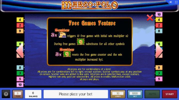 Marco Polo :: Free Spins Rules