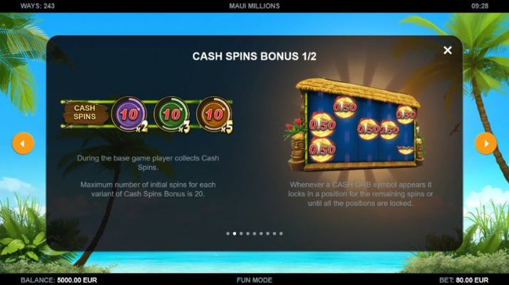 Maui Millions :: Cash Spins Bonus