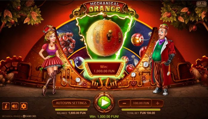 Mechanical Orange :: A three of a kind win
