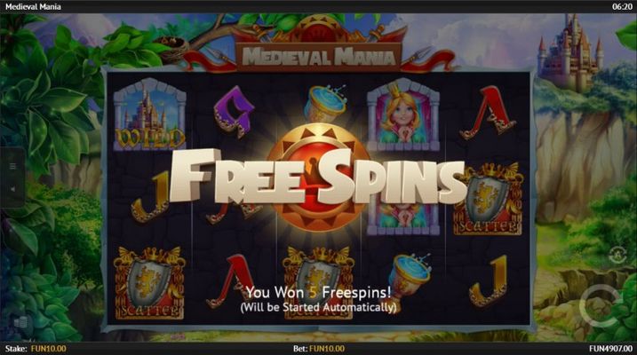 Scatter symbols triggers the free spins bonus feature