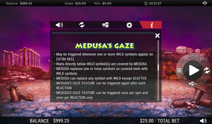 Medusa Megaways :: Medusa's Gaze