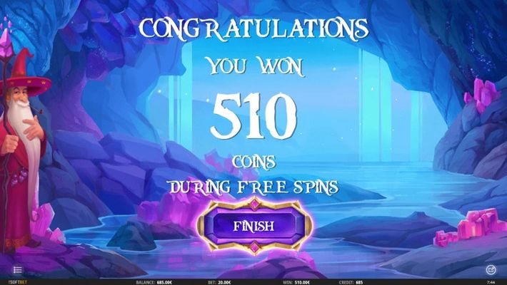 Merlin's Magic Mirror :: Total free spins payout