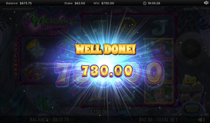 Merlin's Money Burst :: Total free spins payout