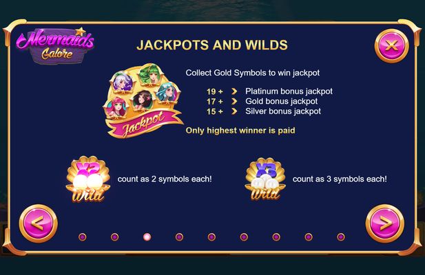 Mermaids Galore :: Jackpots and Wilds