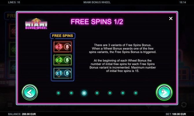 Miami Bonus Wheel :: Free Spins Rules