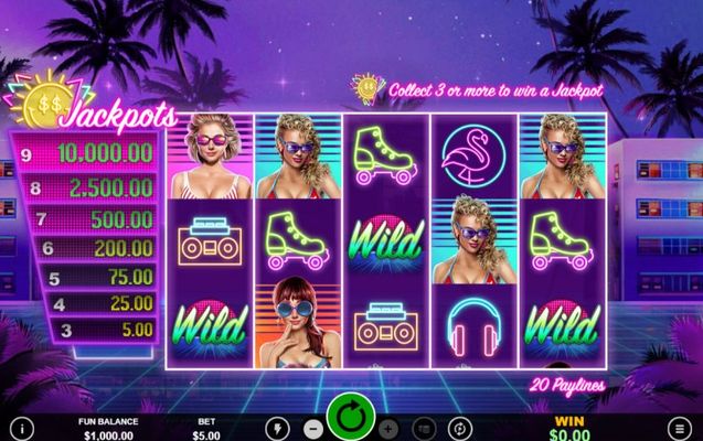 Miami Jackpots :: Base Game Screen