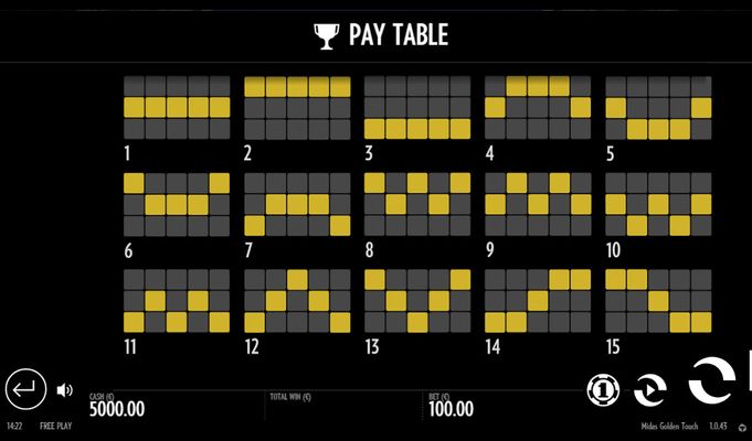 Paylines 1-15