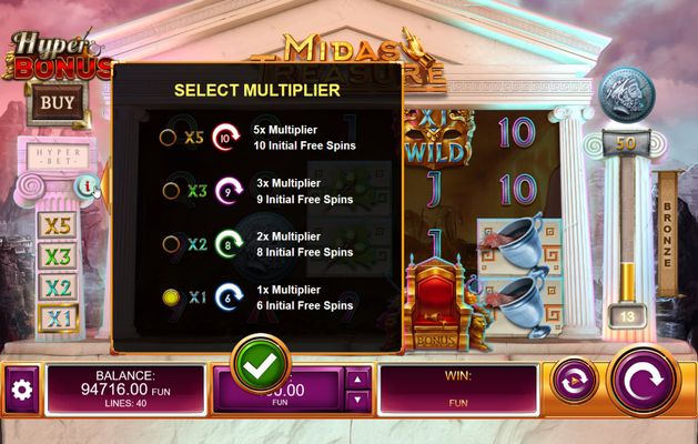Midas Treasure :: Select Multiplier
