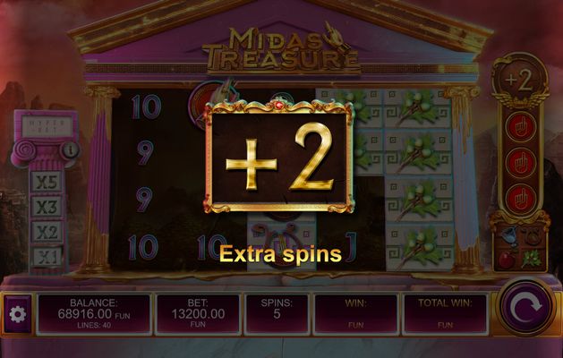 Midas Treasure :: Collect three golden hand symbols and earn extra free spins