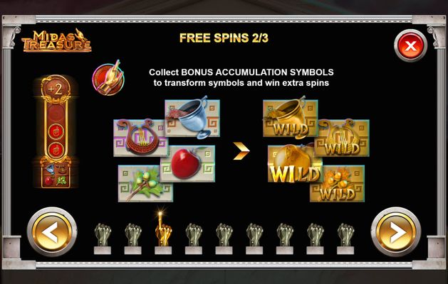 Midas Treasure :: Free Spins Rules