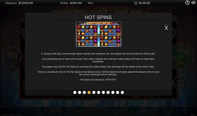 Mighty Hot Wilds :: Hot Spins Feature Rules