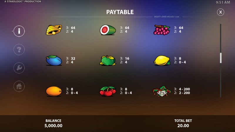 Paytable - Low Value Symbols