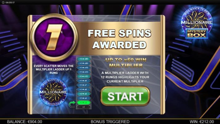 7 Free Spins Awarded