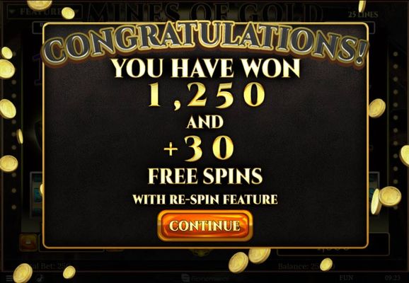 30 Free Spins Awarded